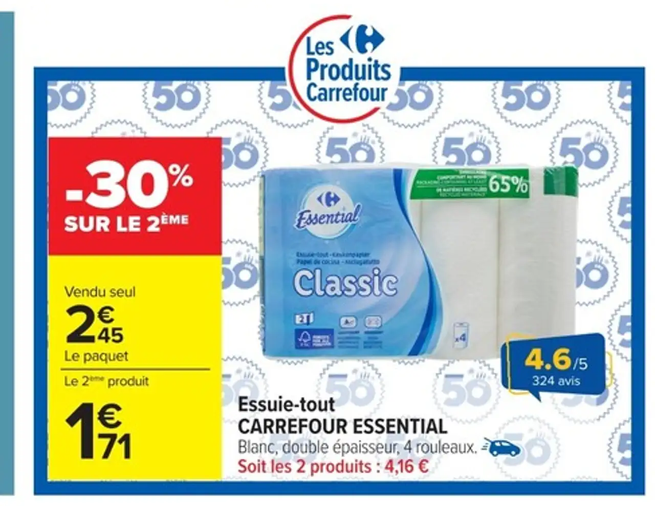 Essuie-tout CARREFOUR ESSENTIAL