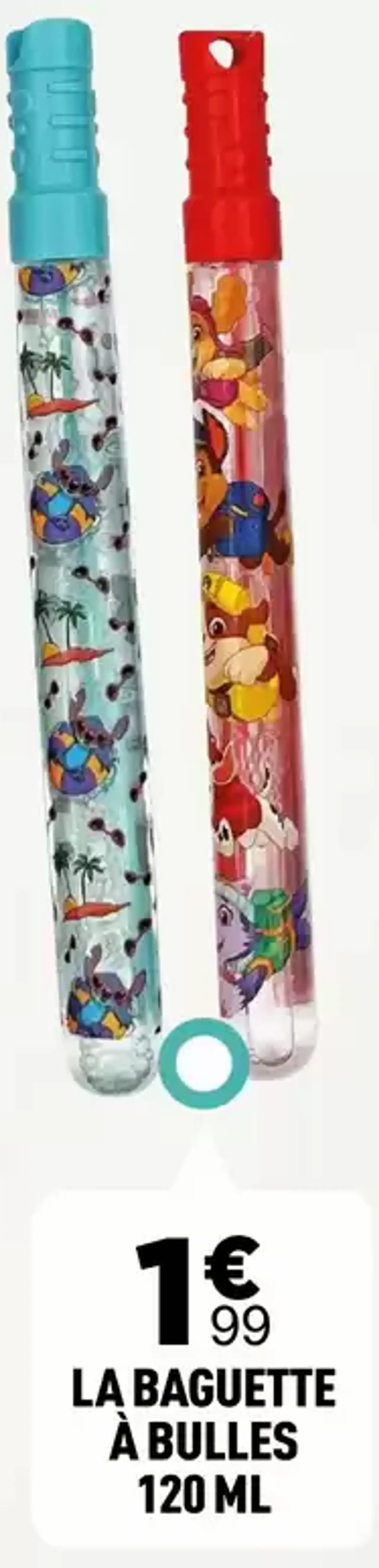 Disney Stitch / Paw Patrol La baguette à bulles 120 ml