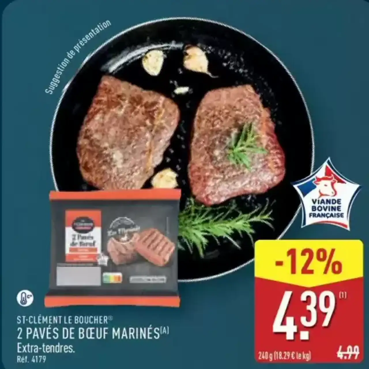 2 PAVÉS DE BŒUF MARINÉS Extra-tendres.