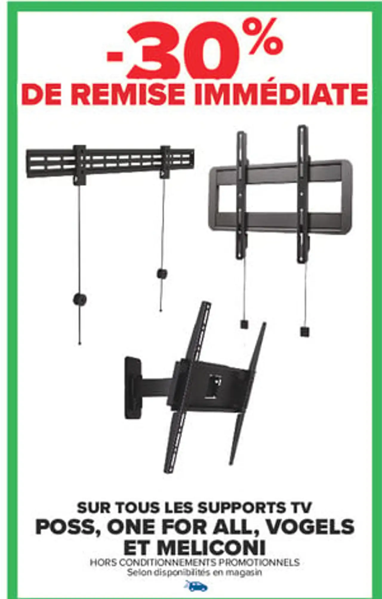 Supports TV Poss, One For All, Vogels et Meliconi