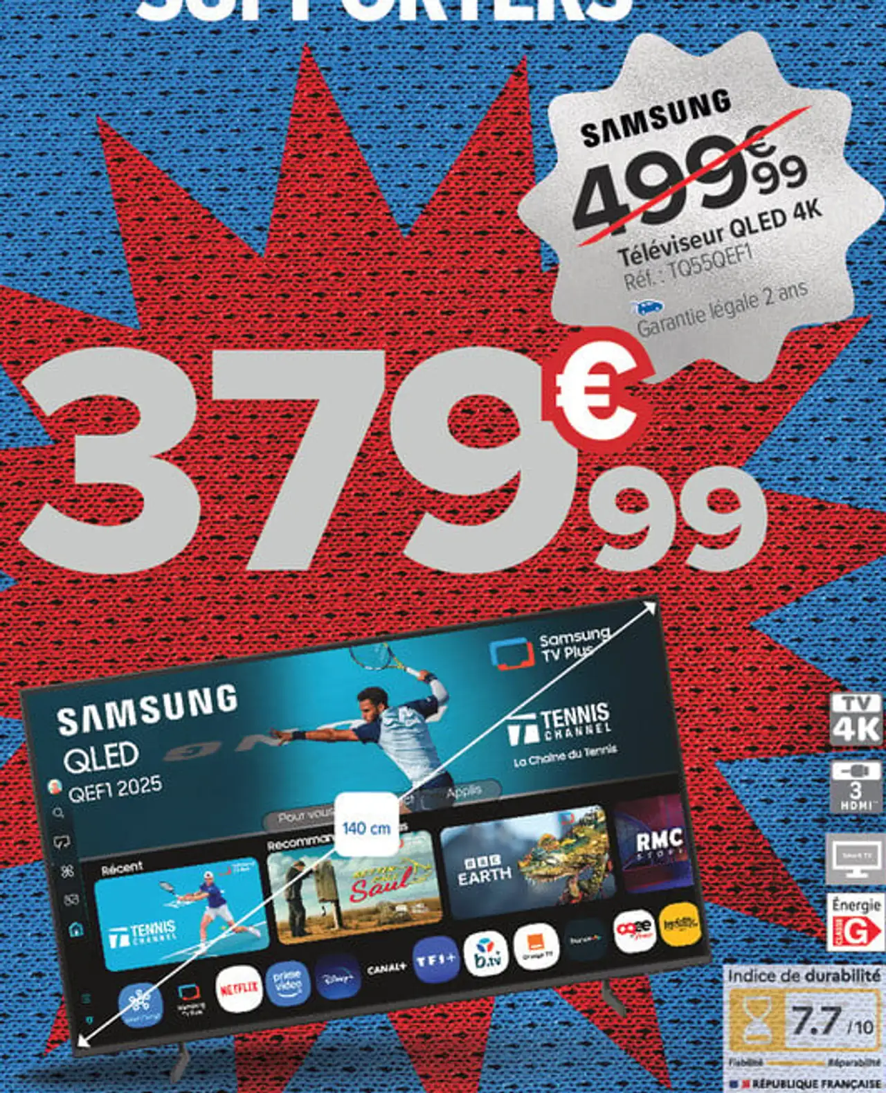 SAMSUNG Téléviseur QLED 4K Réf. : TQ55QEF1