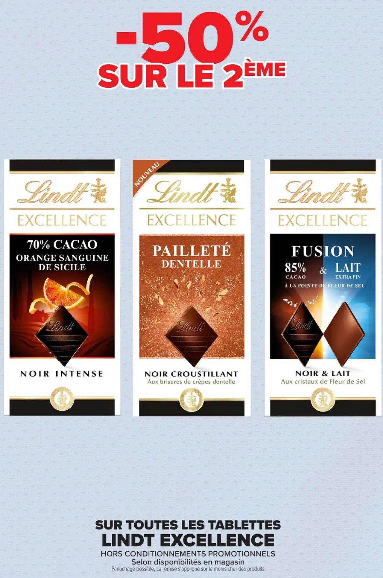 Tablettes Lindt Excellence