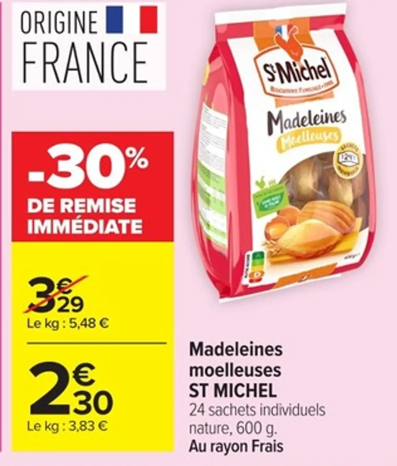 Madeleines moelleuses ST MICHEL nature