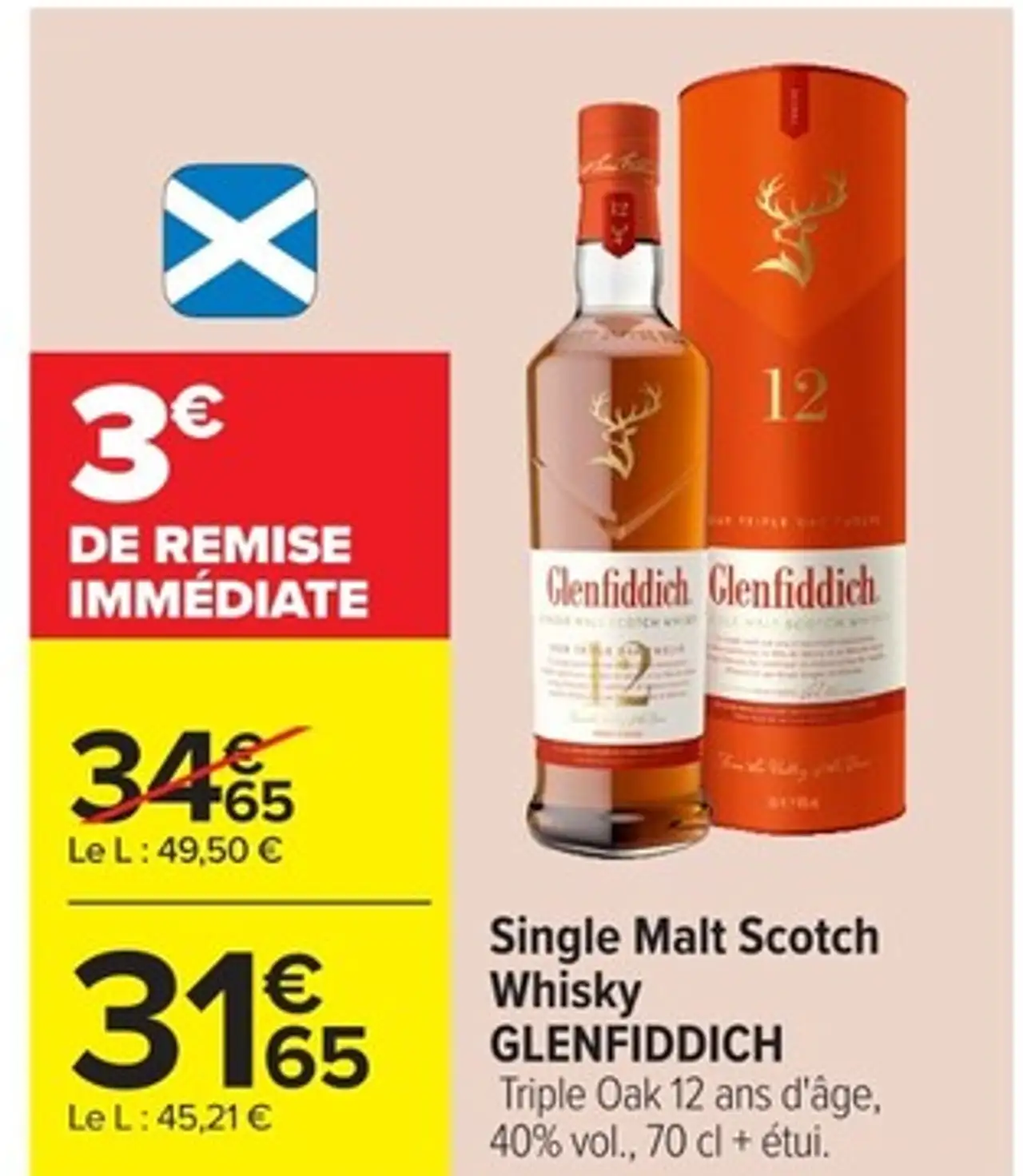 Single Malt Scotch Whisky GLENFIDDICH Triple Oak 12 ans d'âge