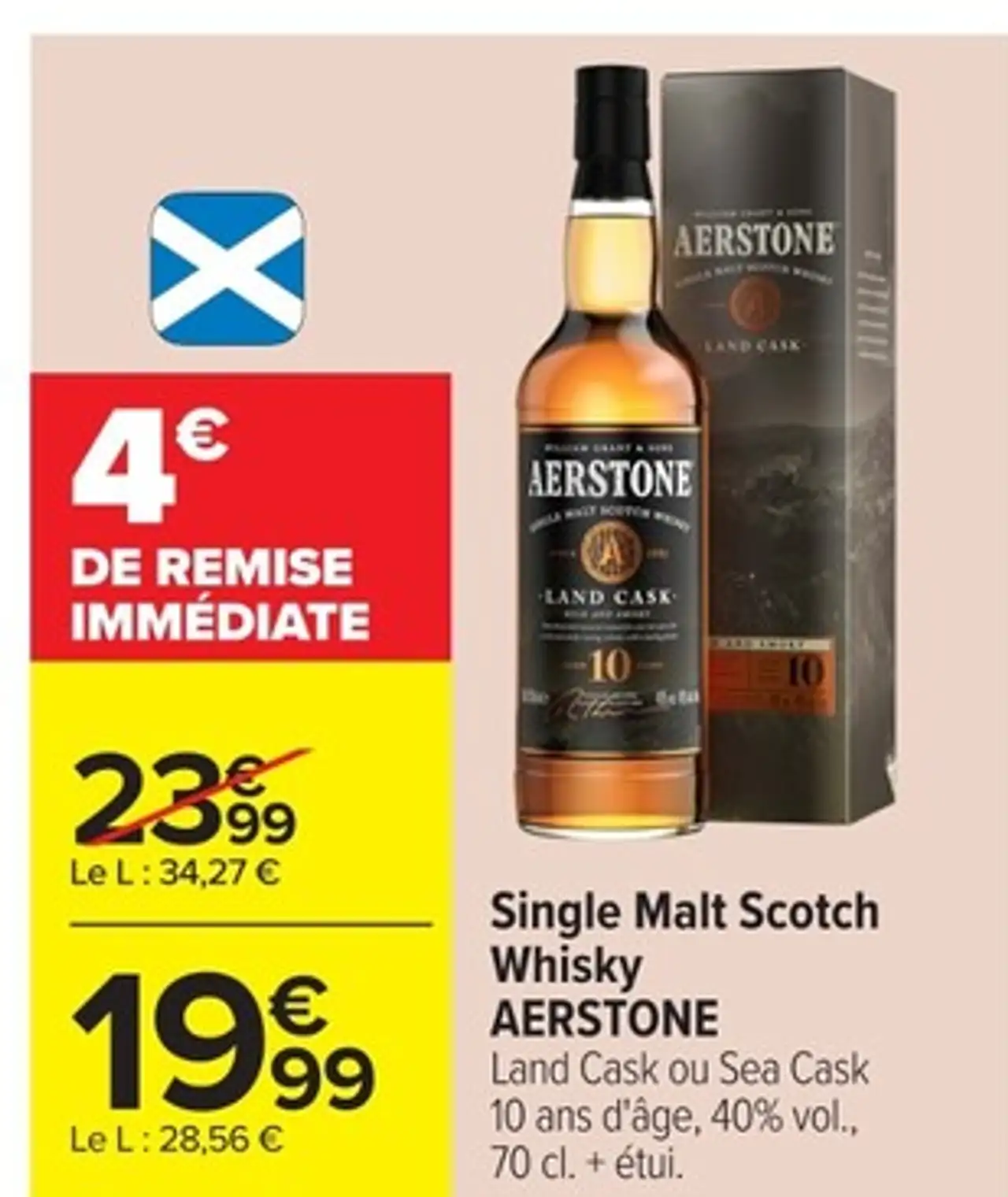 Aerstone Single Malt Scotch Whisky Land Cask ou Sea Cask 10 ans d'âge
