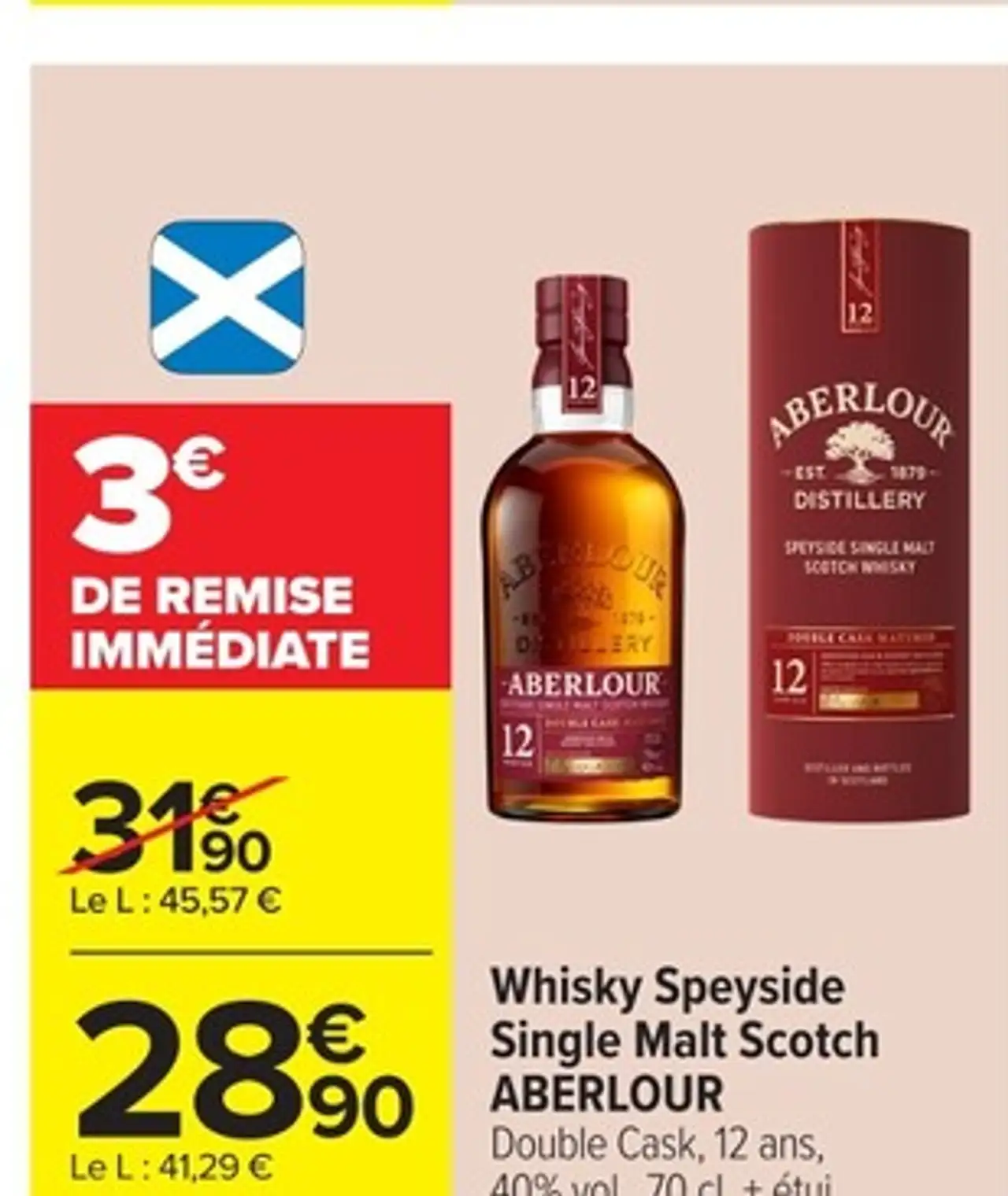 Aberlour Whisky Speyside Single Malt Scotch Double Cask, 12 ans