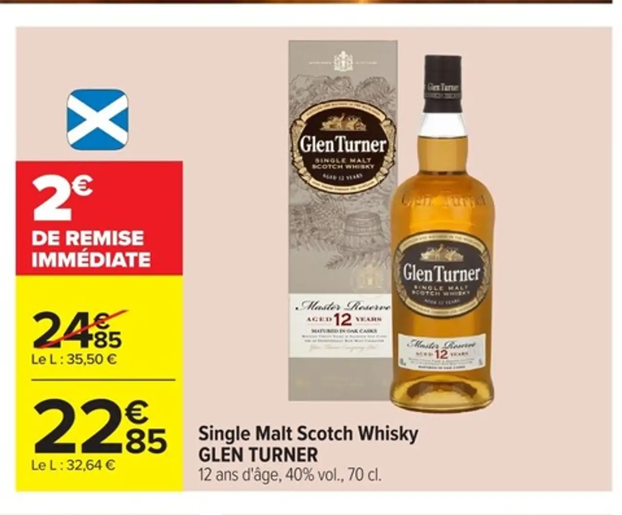 Single Malt Scotch Whisky GLEN TURNER 12 ans d'âge