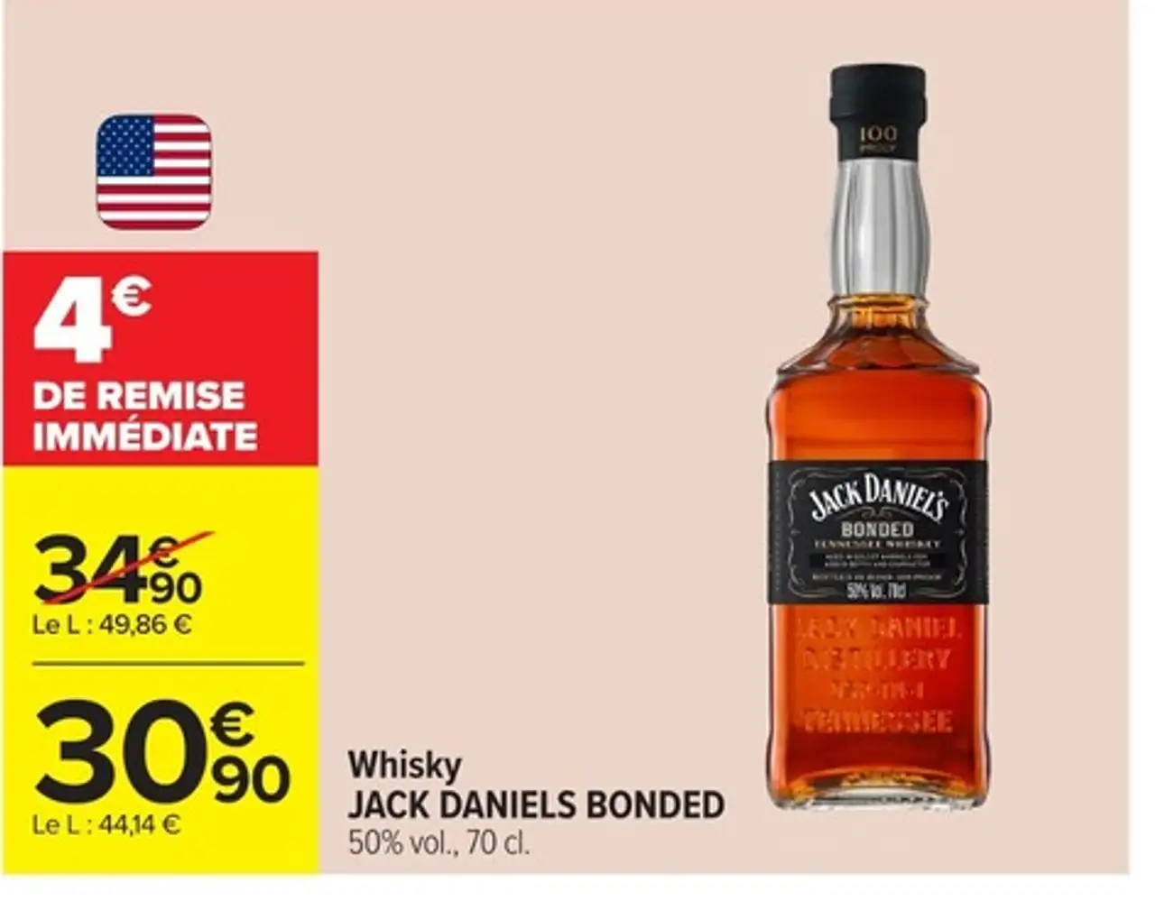 Whisky JACK DANIEL'S BONDED 50% vol., 70 cl.