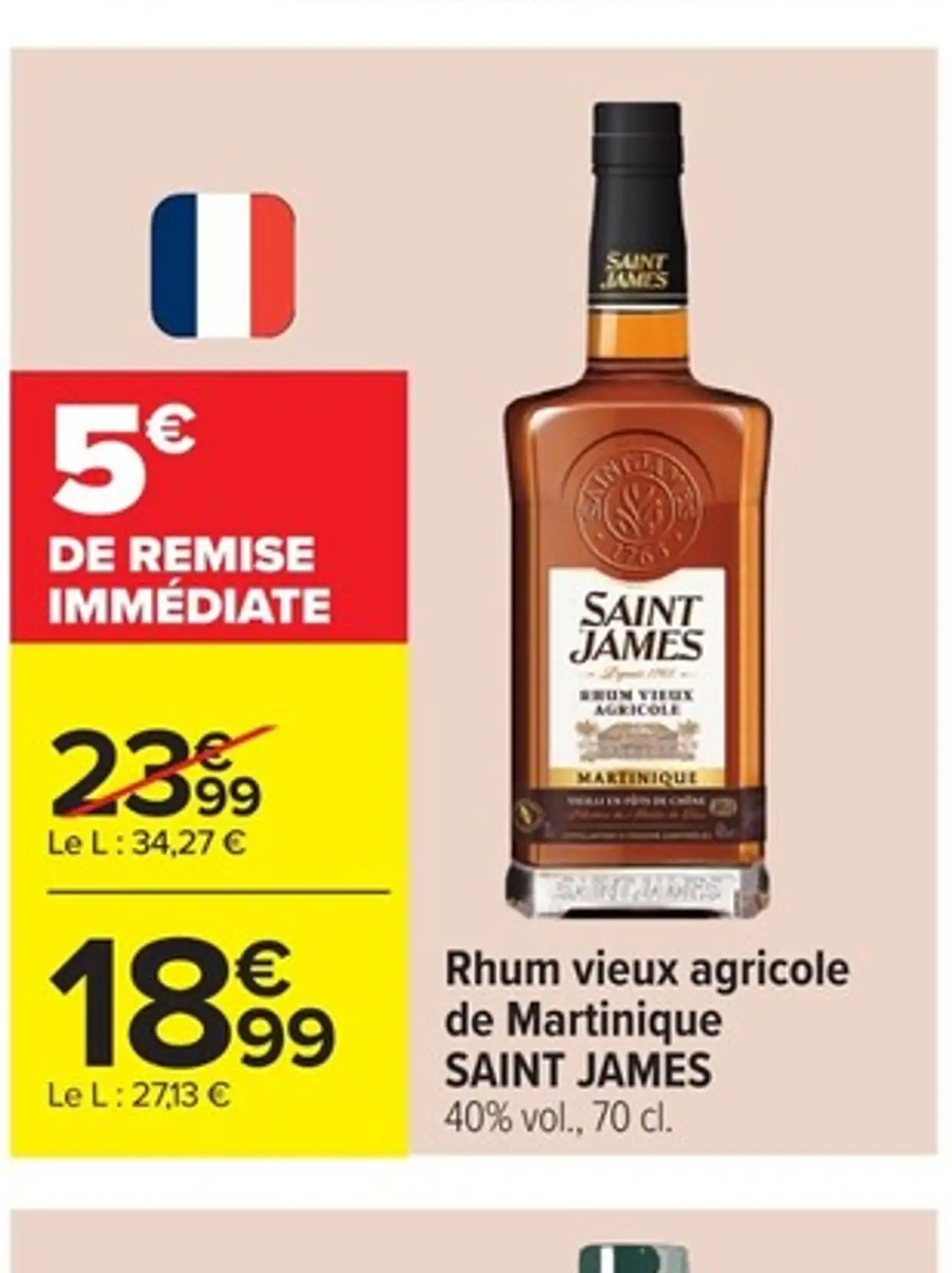 Rhum vieux agricole de Martinique SAINT JAMES