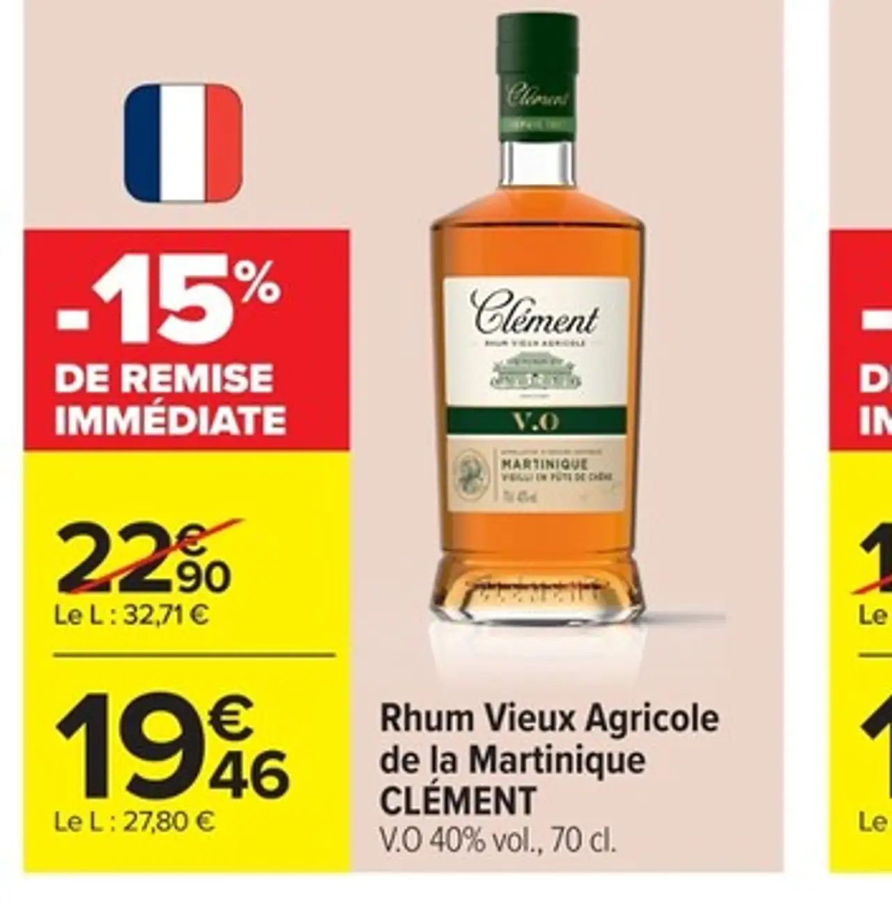 Rhum Vieux Agricole de la Martinique CLÉMENT V.O