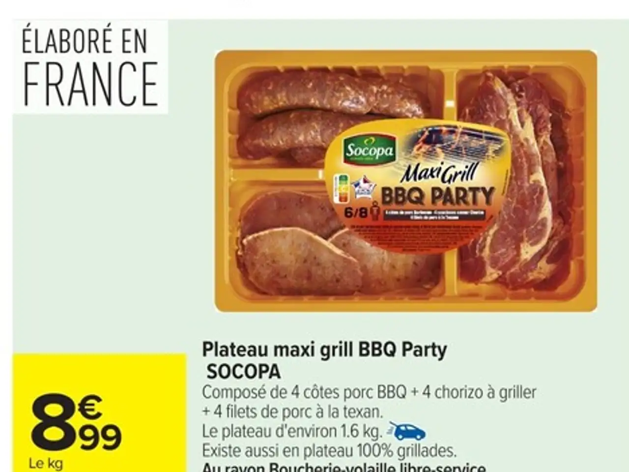 Plateau maxi grill BBQ Party SOCOPA