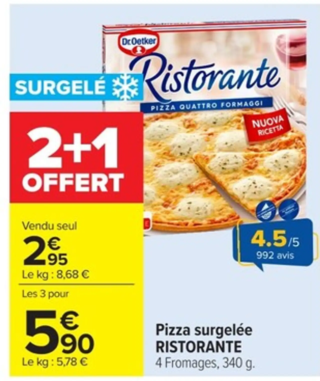 Pizza surgelée RISTORANTE 4 Fromages