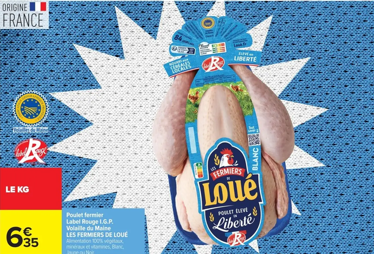 Poulet fermier Label Rouge I.G.P. Volaille du Maine LES FERMIERS DE LOUÉ