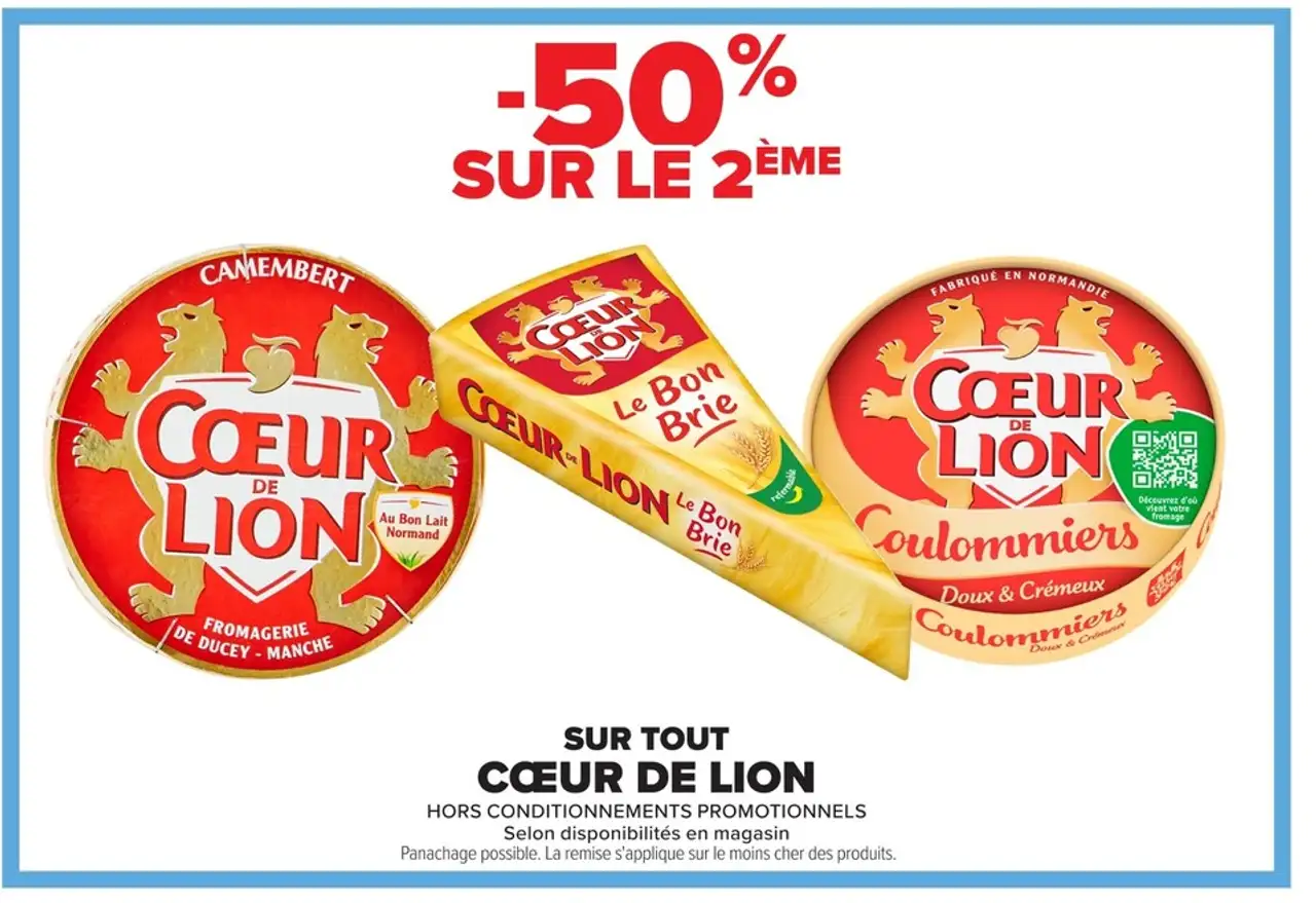 Cœur de Lion Camembert, Le Bon Brie, Coulommiers