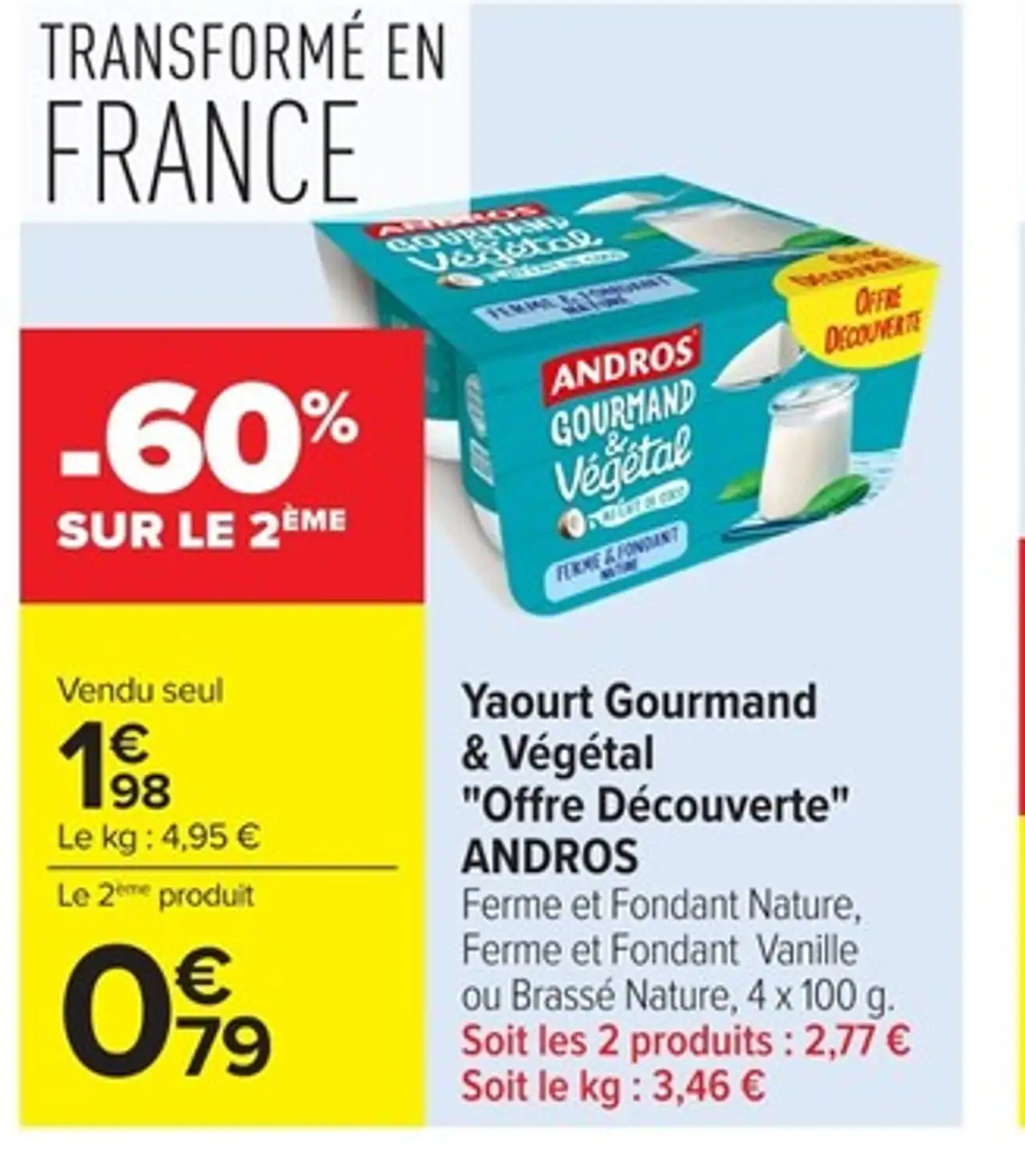 Yaourt Gourmand & Végétal "Offre Découverte" ANDROS