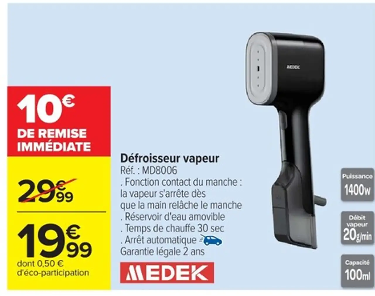 Défroisseur vapeur Medek MD8006