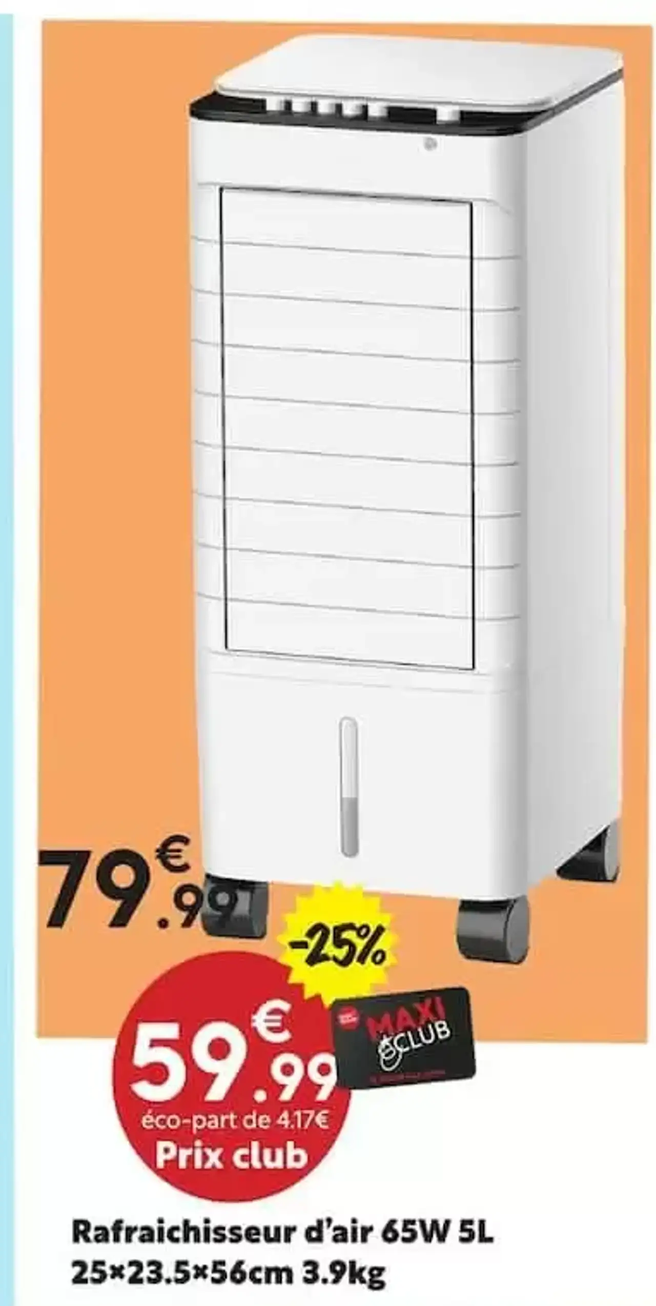 Rafraichisseur d'air 65W 5L