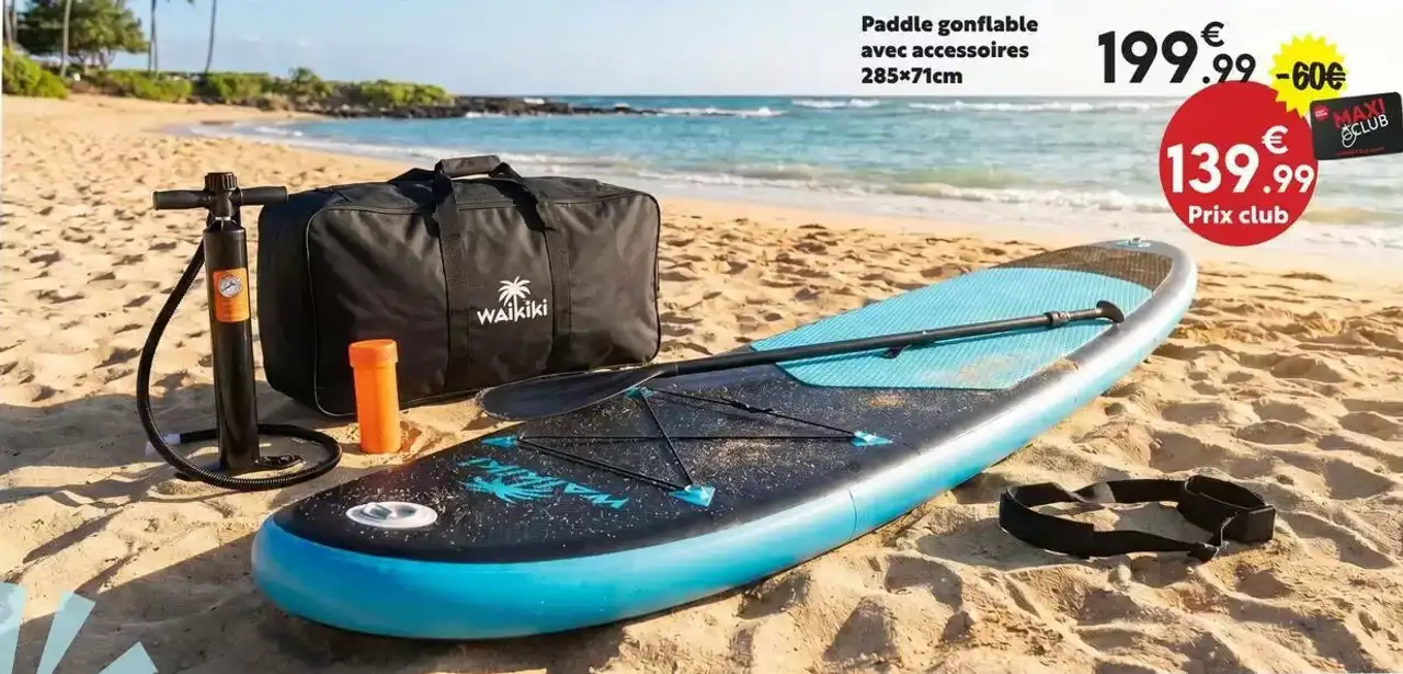 Paddle gonflable avec accessoires Waikiki