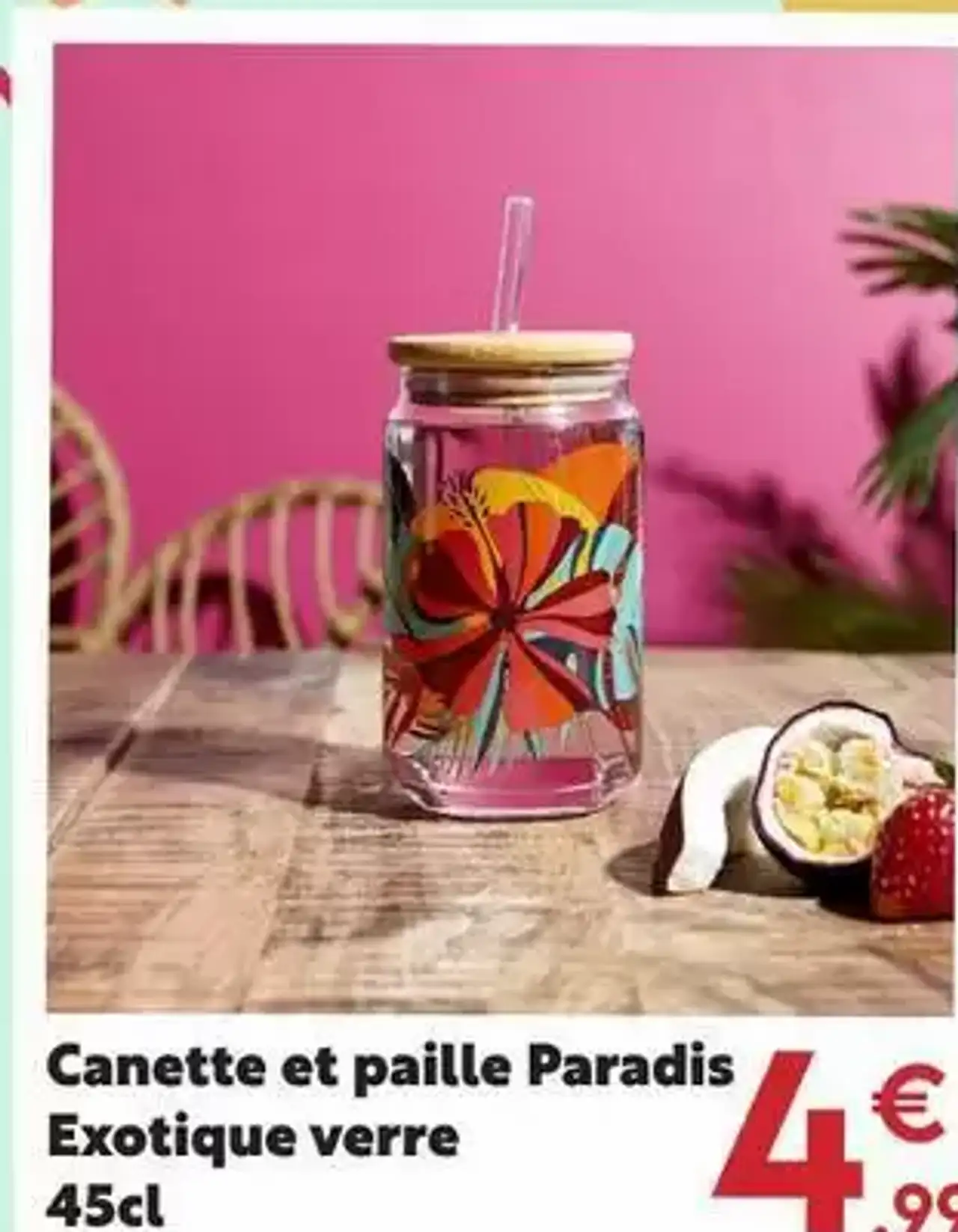 Canette et paille Paradis Exotique verre 45cl