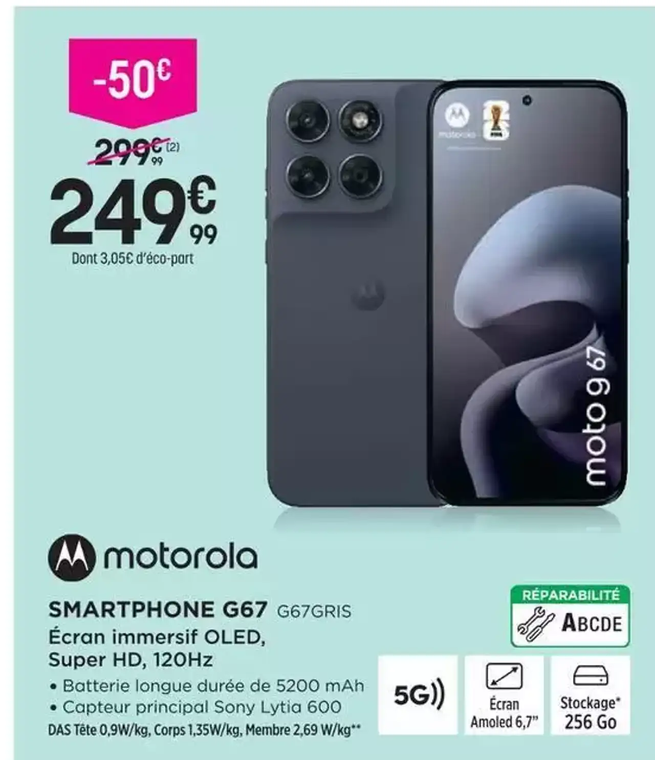 Motorola smartphone G67