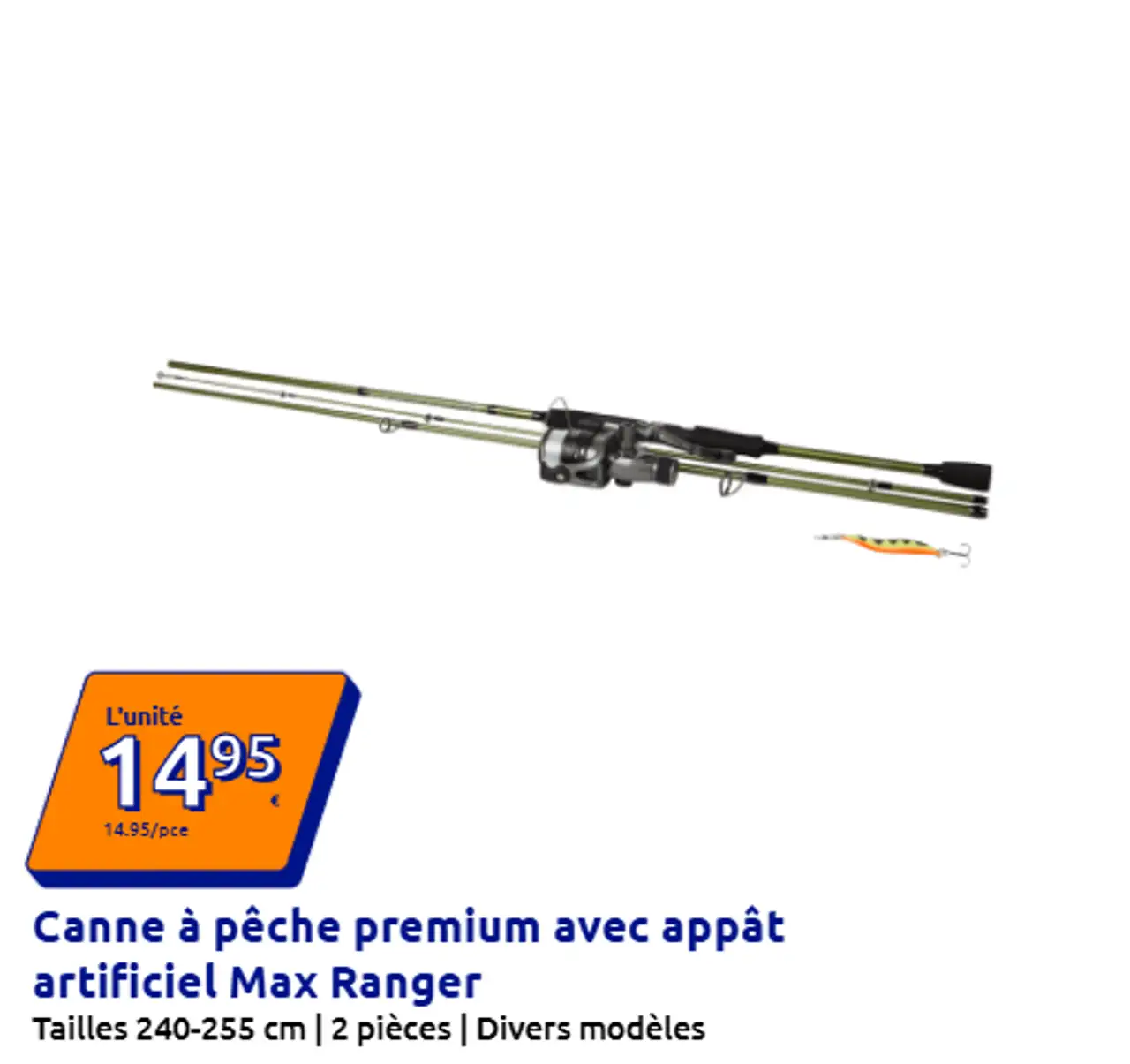 Canne à pêche premium avec appât artificiel Max Ranger