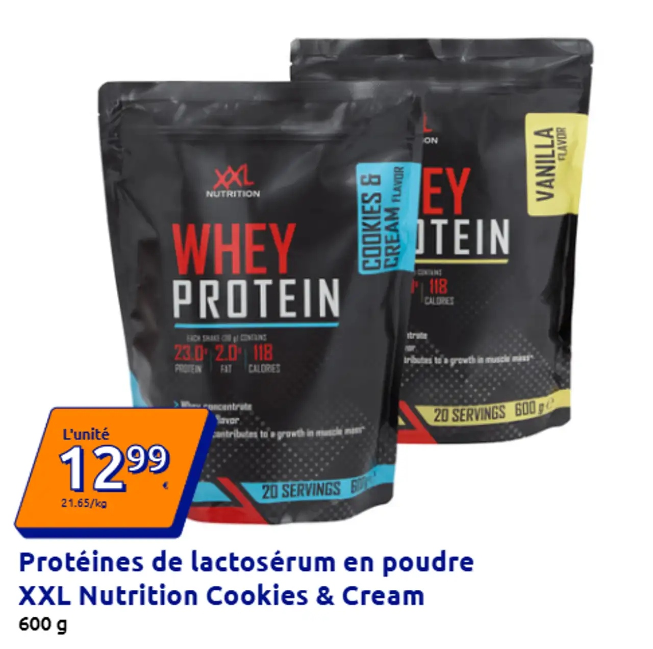 Protéines de lactosérum en poudre XXL Nutrition Cookies & Cream