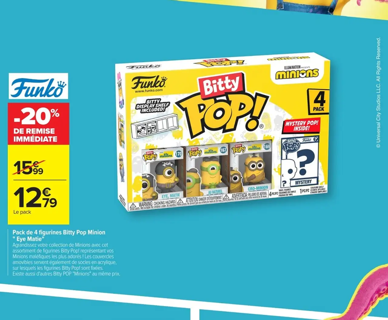 Pack de 4 figurines Bitty Pop Minion "Eye Matie"