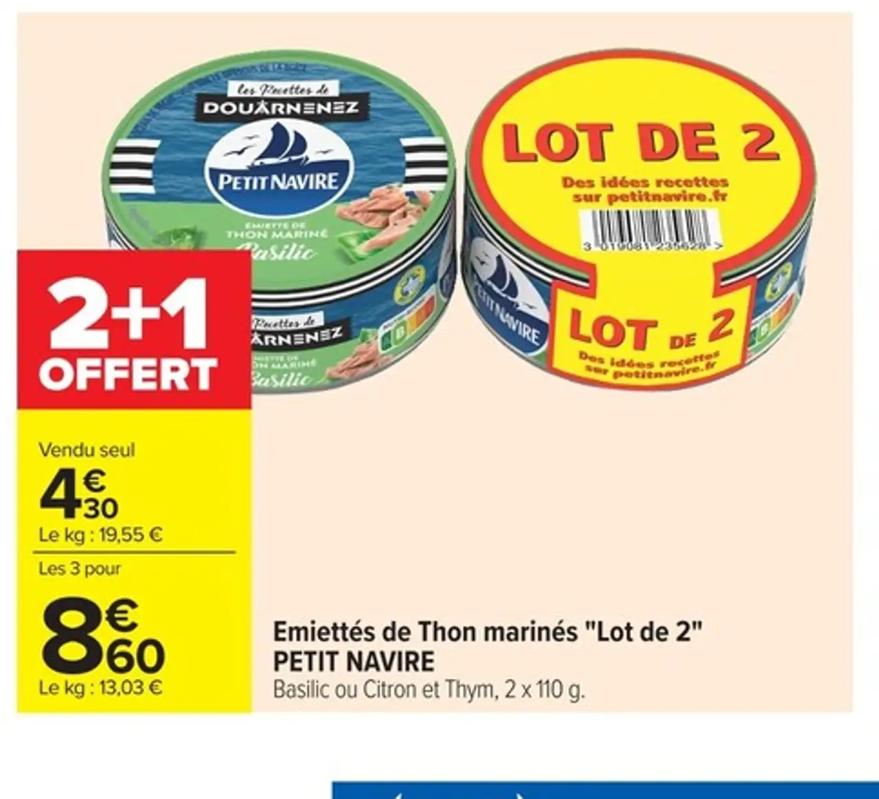 Emiettés de Thon marinés "Lot de 2" Petit Navire