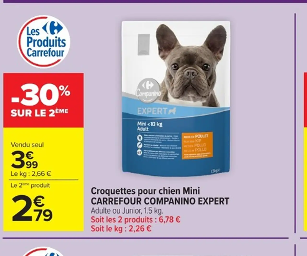 Croquettes pour chien Mini CARREFOUR COMPANINO EXPERT