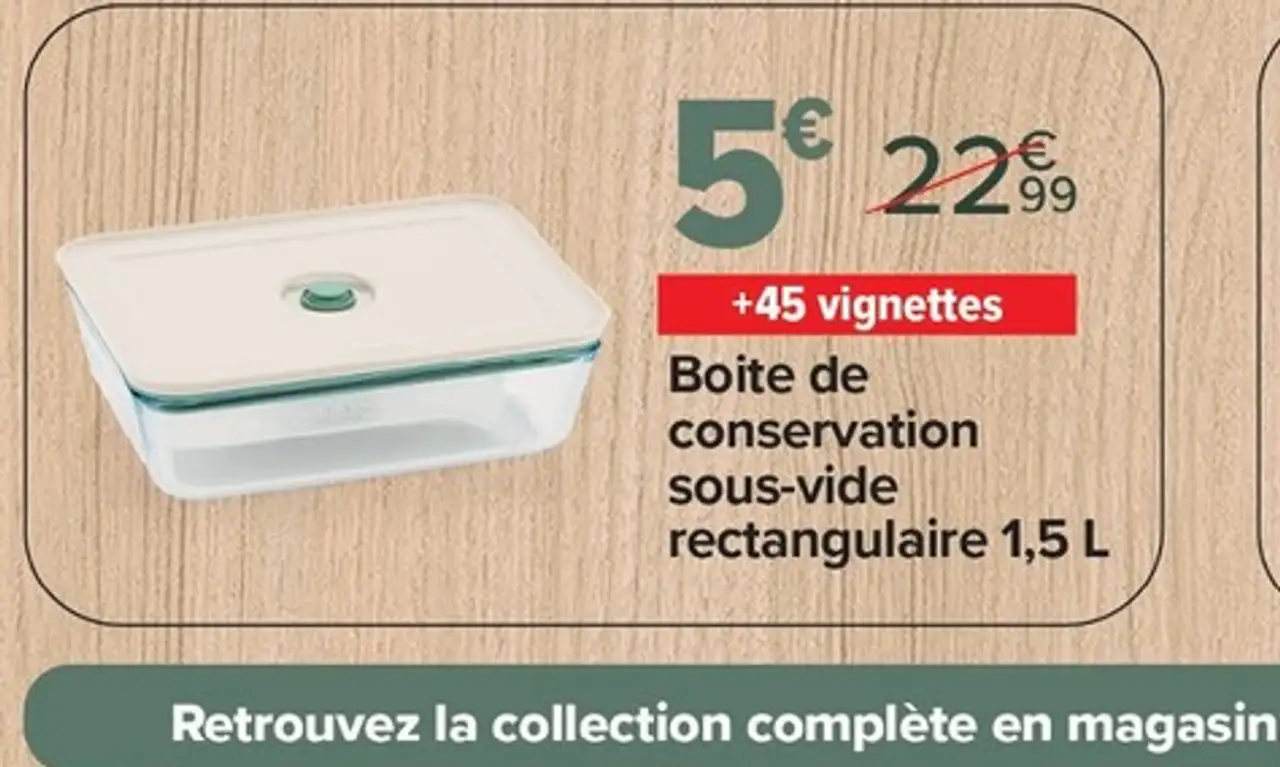 Pyrex Boîte de conservation sous-vide rectangulaire 1,5 L