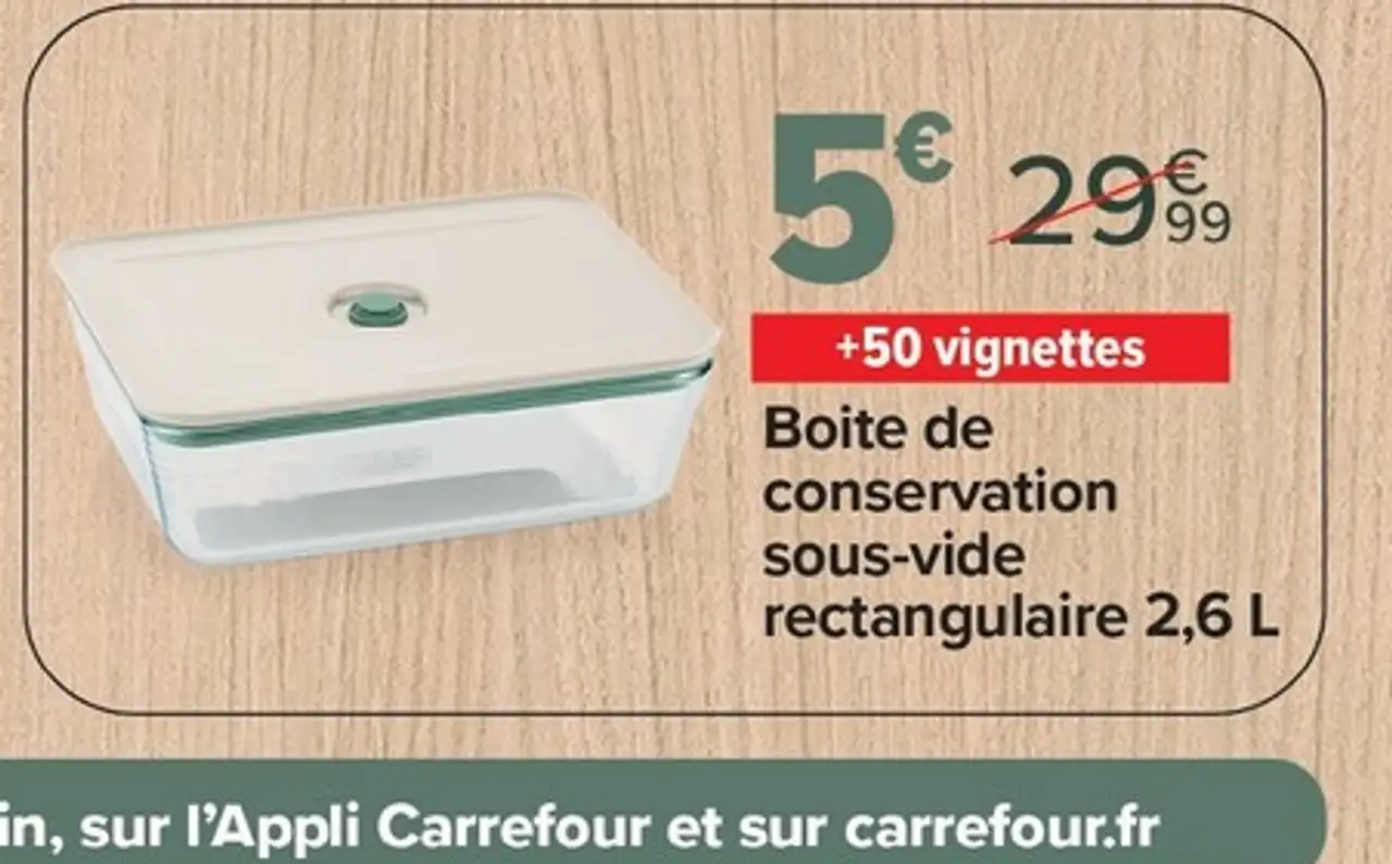 Pyrex Boîte de conservation sous-vide rectangulaire 2,6 L