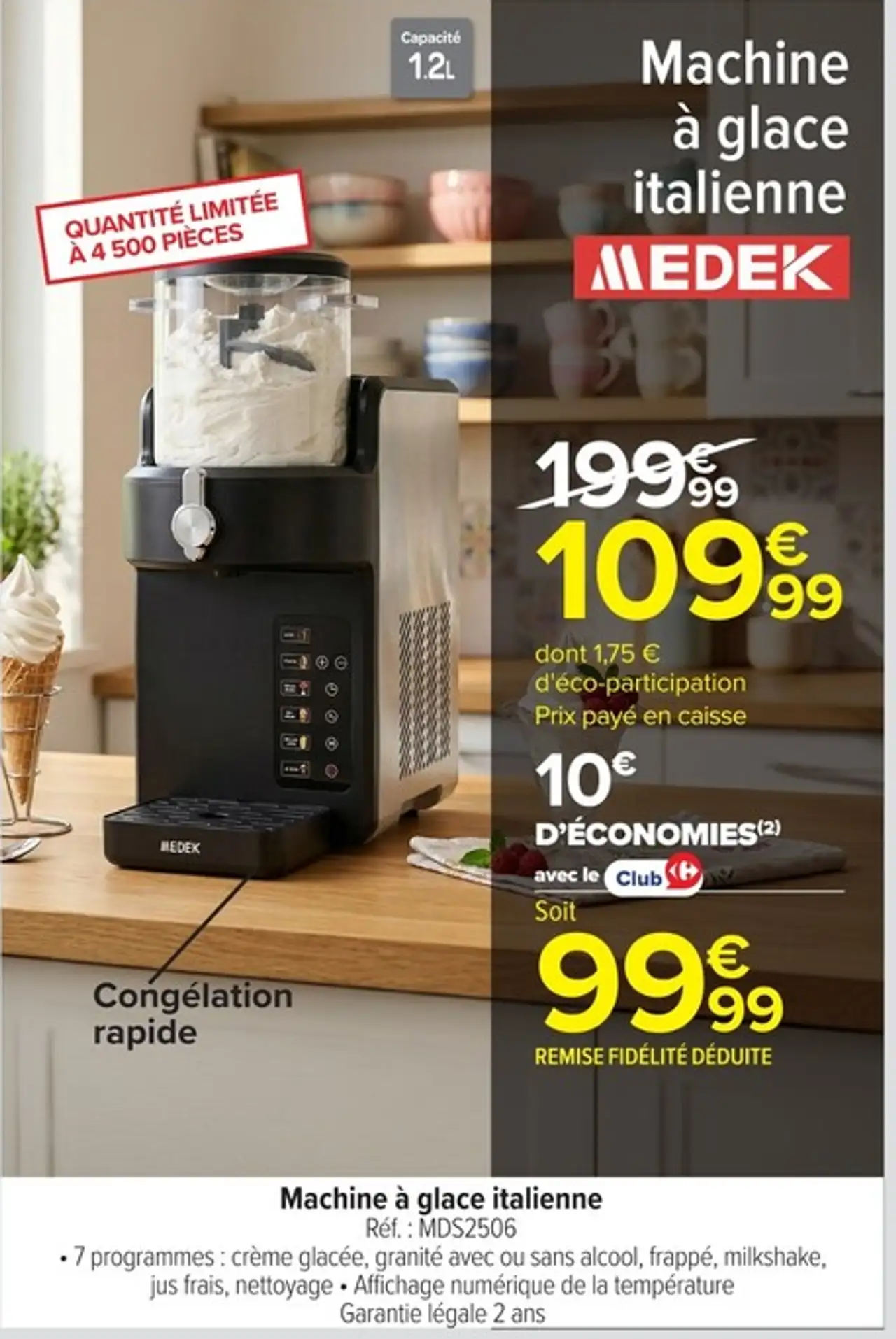 Machine à glace italienne MEDEK Réf. : MDS2506