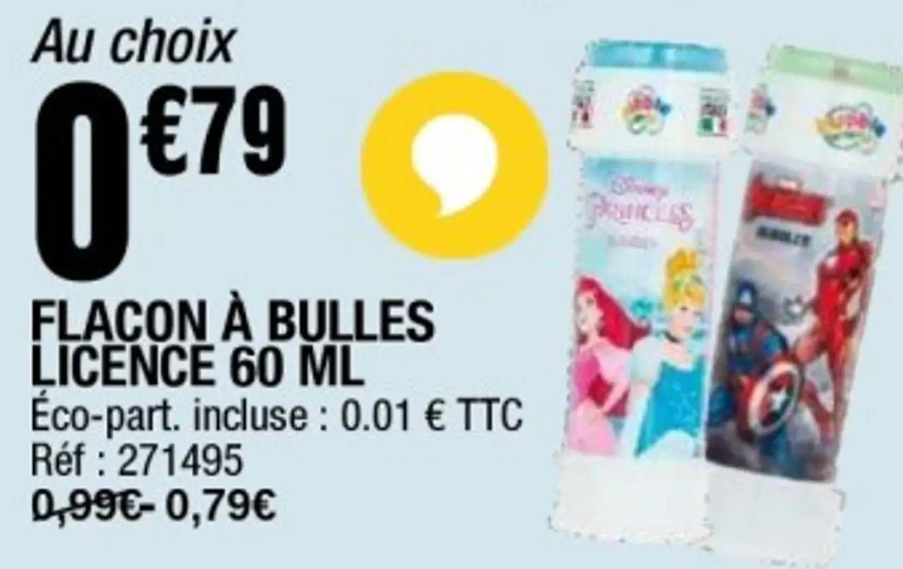FLACON À BULLES LICENCE 60 ML