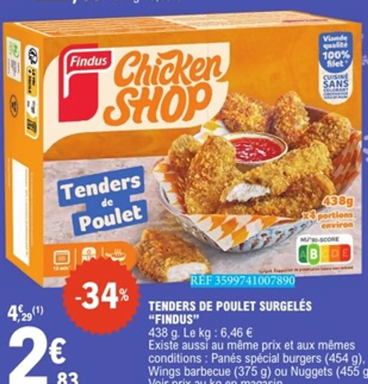 Tenders de Poulet Surgelés Findus