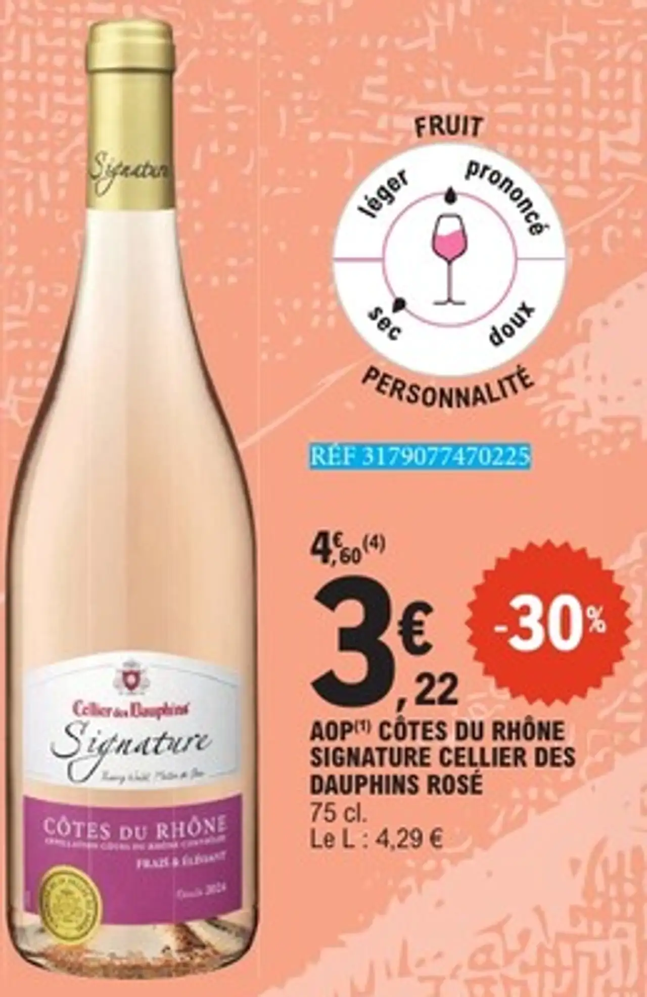 AOP CÔTES DU RHÔNE SIGNATURE CELLIER DES DAUPHINS ROSÉ