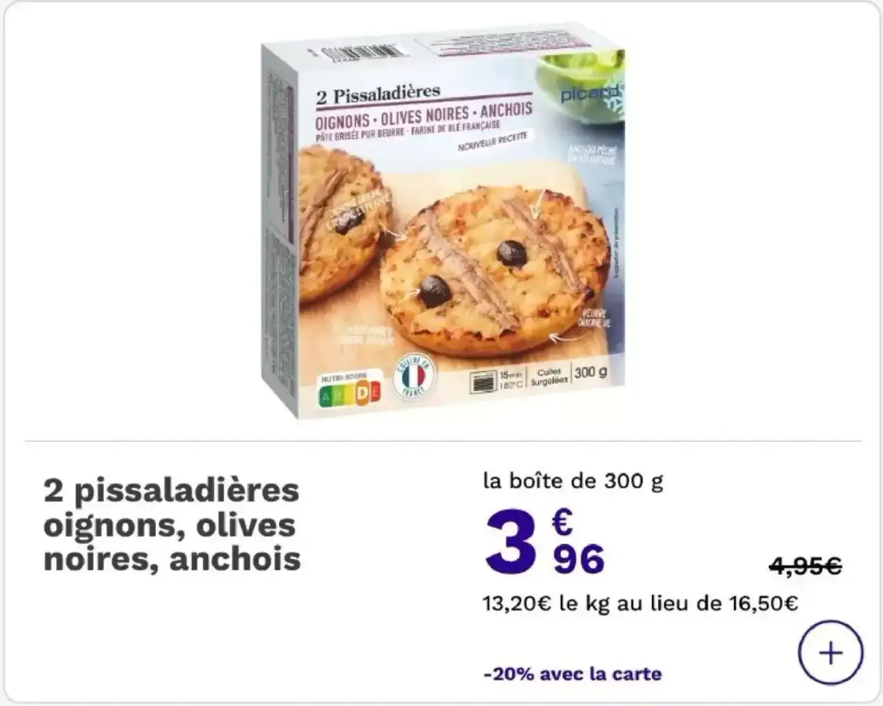 2 pissaladières oignons, olives noires, anchois