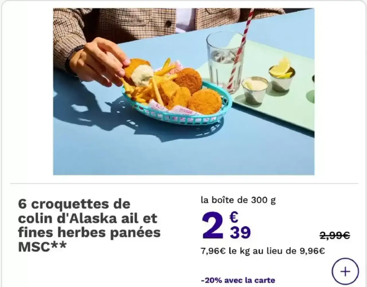 Picard 6 croquettes de colin d'Alaska ail et fines herbes panées MSC**