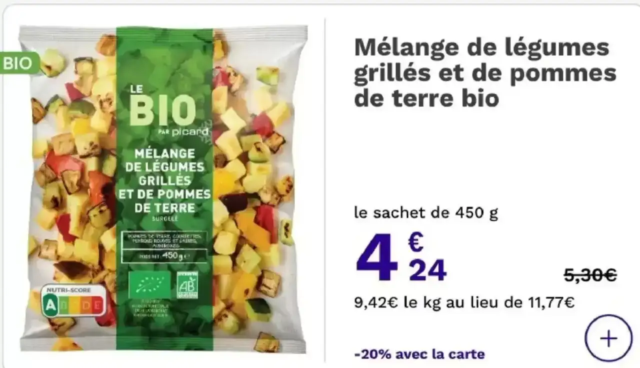Mélange de légumes grillés et de pommes de terre bio