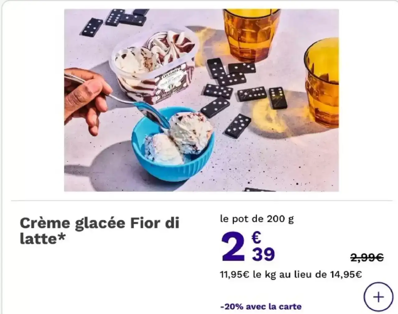 picard Crème glacée Fior di latte