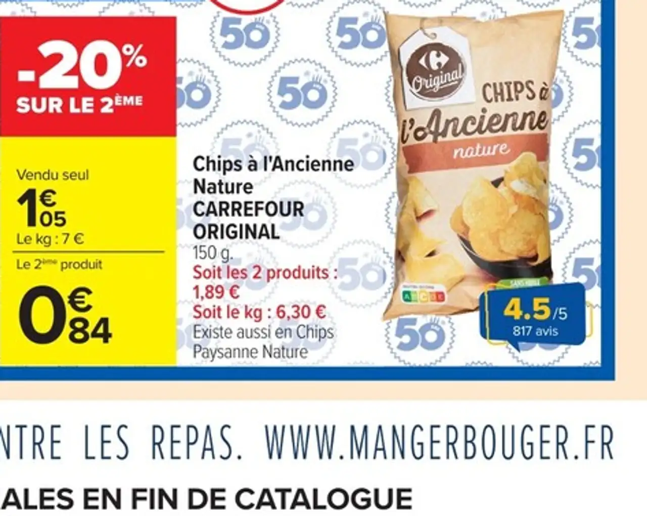 Chips à l'Ancienne Nature CARREFOUR ORIGINAL