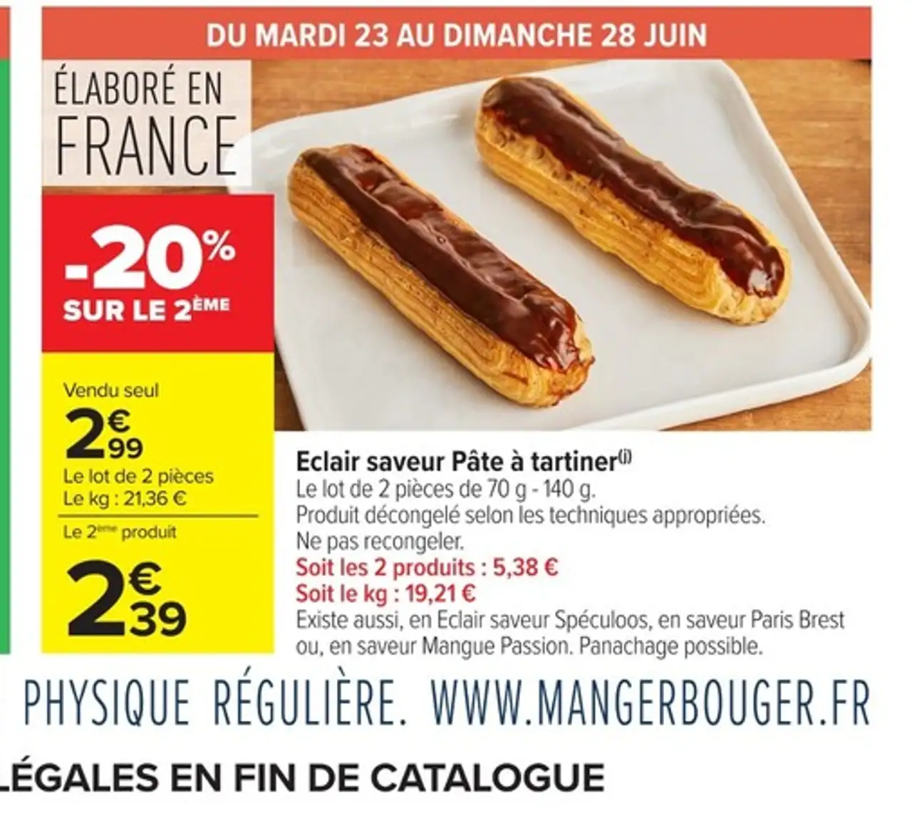Eclair saveur Pâte à tartiner