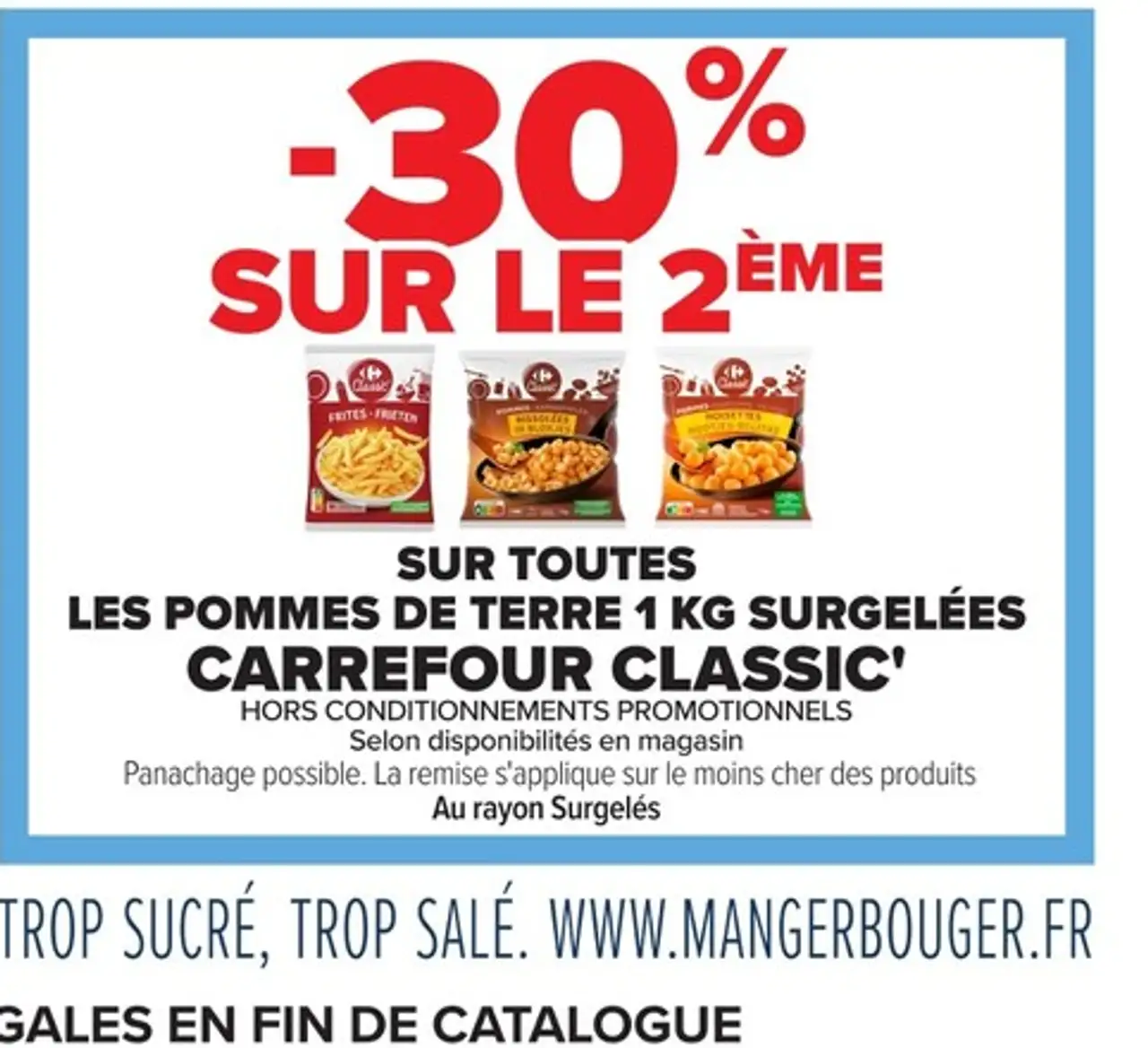 Les pommes de terre 1 kg surgelées CARREFOUR CLASSIC
