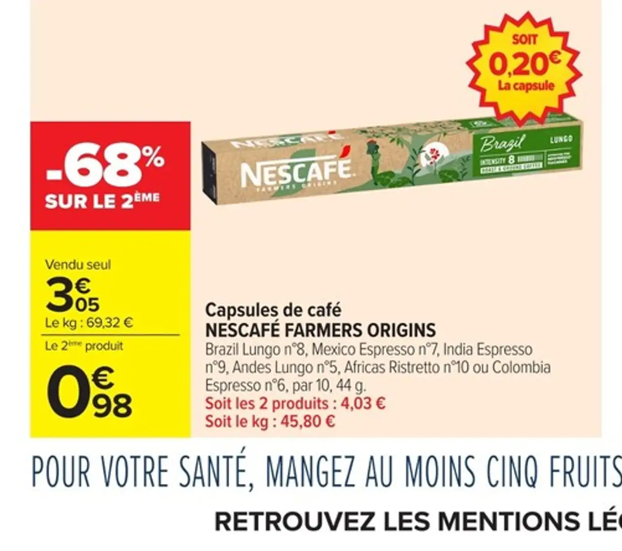 Capsules de café NESCAFÉ FARMERS ORIGINS