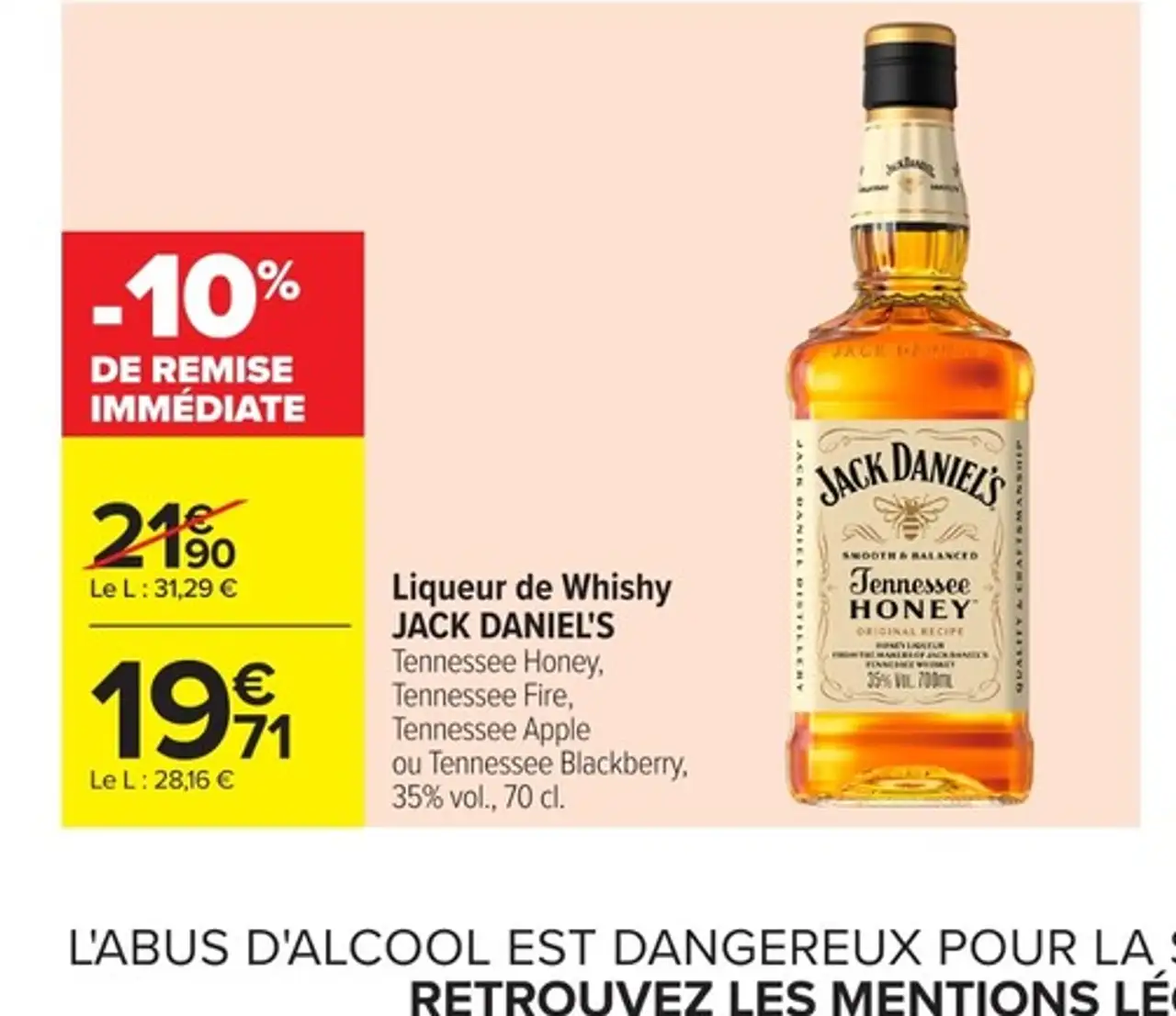 Liqueur de Whisky JACK DANIEL'S