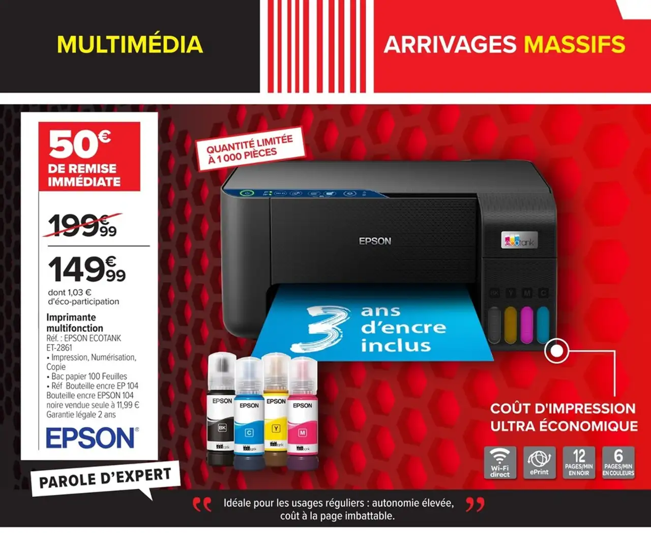 Imprimante multifonction EPSON ECOTANK ET-2861