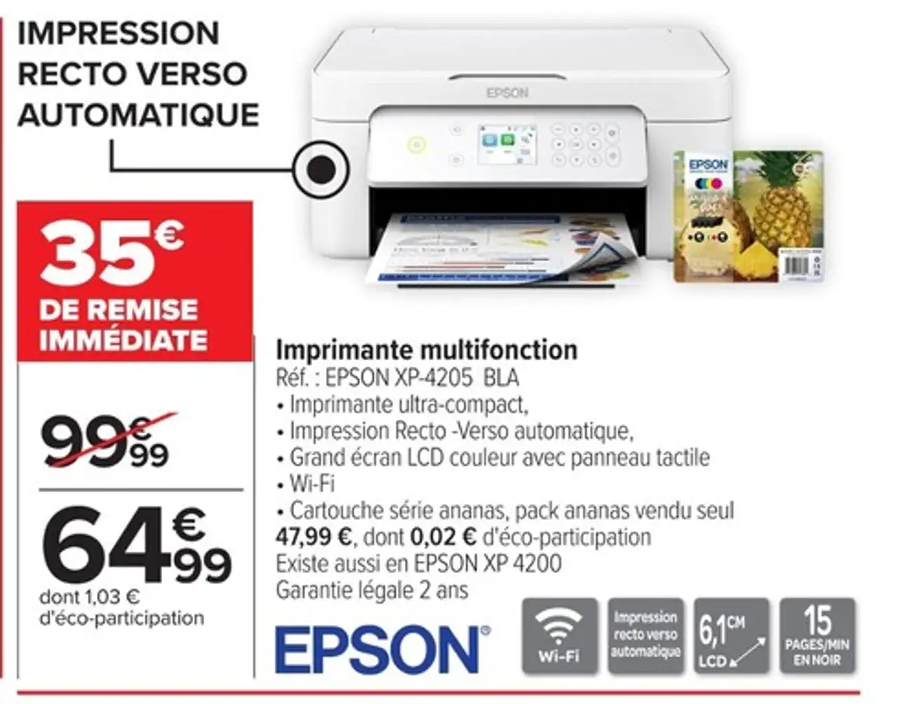 Imprimante multifonction EPSON XP-4205 BLA