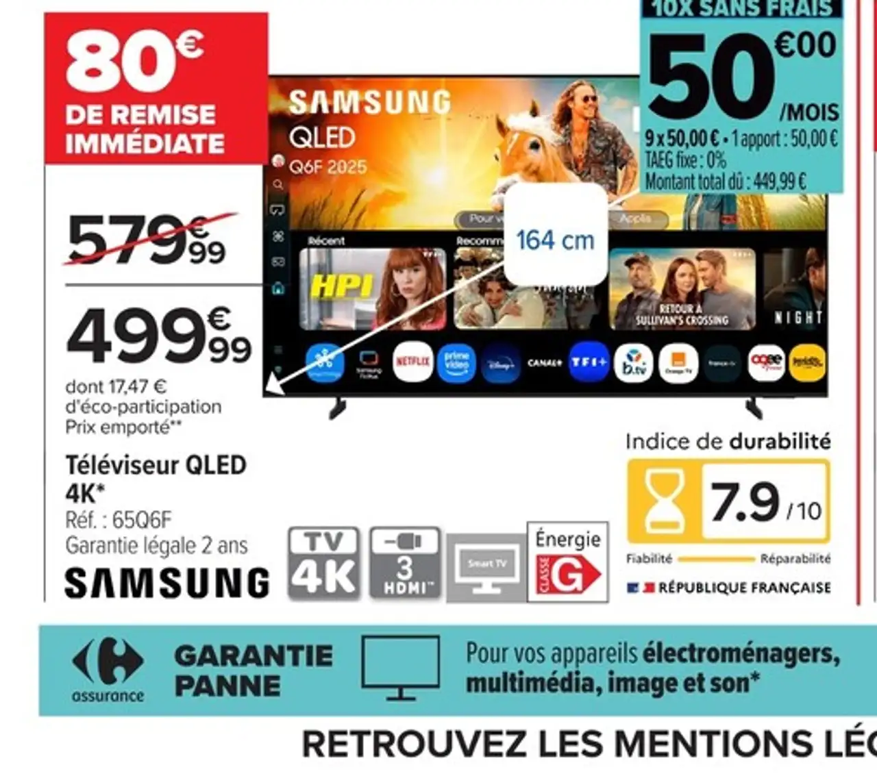 Samsung Téléviseur QLED 4K 65Q6F Q6F 2025