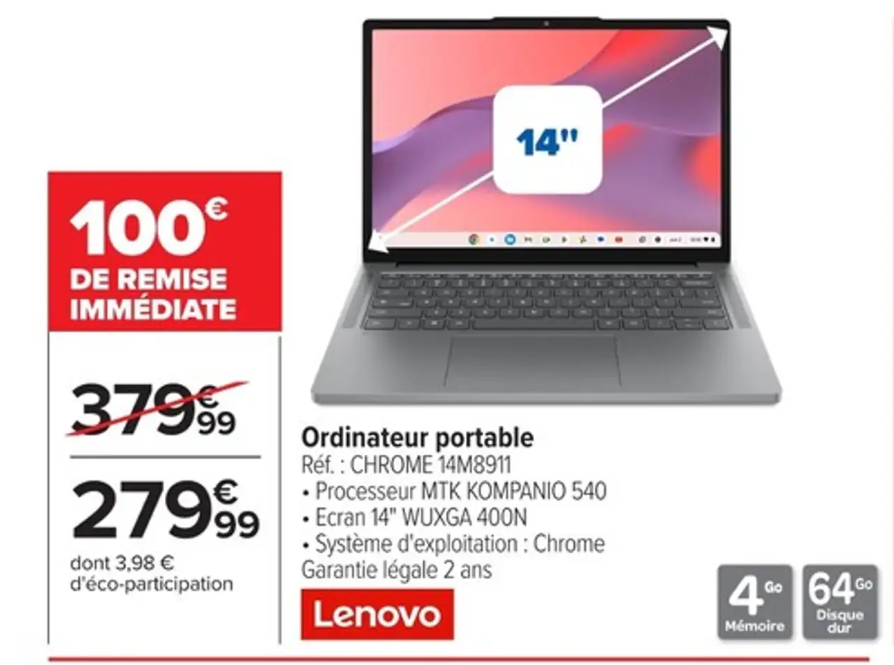 Lenovo Ordinateur portable Réf. : CHROME 14M8911