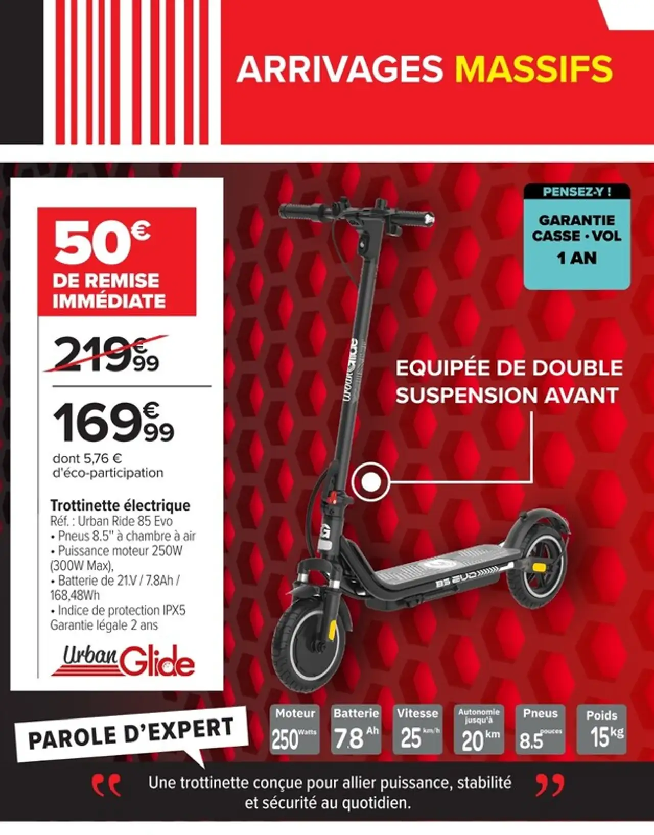 Trottinette électrique Urban Glide Ride 85 Evo
