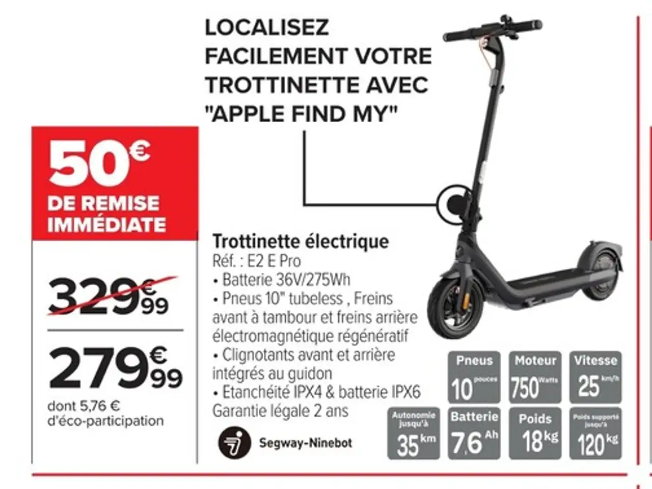 Trottinette électrique Segway-Ninebot E2 E Pro